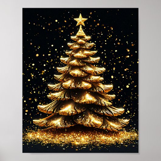 Arbre de Noël doré Élégante décoration murale de f (Devant)
