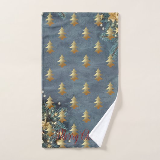Arbre de Noël doré Vacances de Noël, Branche (Serviette à main)