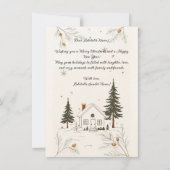 Arbre de Noël élégant et carte "Joyeux Noël". (Dos)