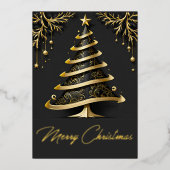 Arbre de Noël Elegant Swirl | Carte de vacances Fo (Recto)
