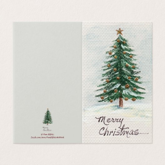 Arbre de Noël en aquarelle de style ancien à Snow (Outside Unfolded)