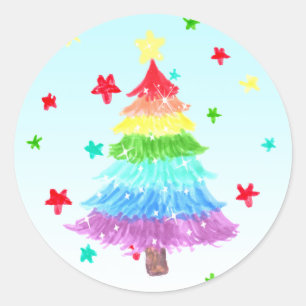 Arbre de Noël en arc-en-ciel Stickers LGBT Pride