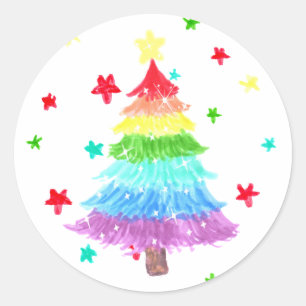 Arbre de Noël en arc-en-ciel Stickers LGBT Pride