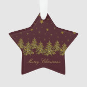 Arbre de Noël en or brillant, lune, étoiles sur ro (devant)