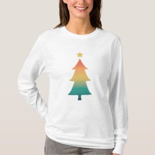 Arbre de Noël en T-Shirt au crépuscule
