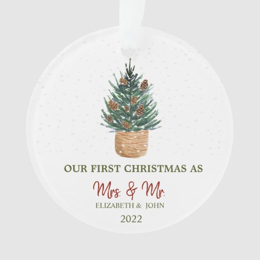 Arbre de Noël enneigé notre premier Noël (devant)