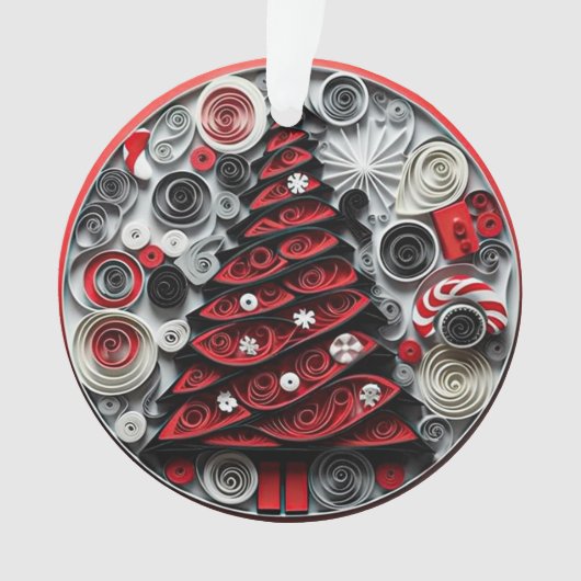 Arbre de Noël et flocons de neige 3d en papier qua (devant)