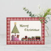 Arbre de Noël et invitation mignons de partie de (Debout devant)