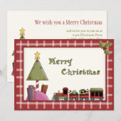 Arbre de Noël et invitation mignons de partie de (Devant / Derrière)