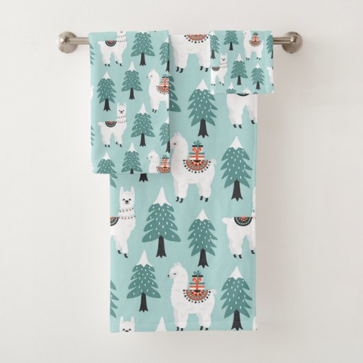 Arbre de Noël et motif de lama mignonne (En situation)