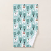Arbre de Noël et motif de lama mignonne (Serviette à main)