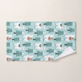 Arbre de Noël et motif de lama mignonne (Serviette à main)