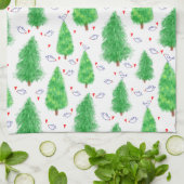 Arbre de Noël et serviette de cuisine pour oiseaux (Plié)