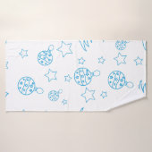 Arbre de Noël, étoiles et boules - simple sans sou (Serviette de bain)