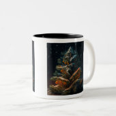 Arbre de Noël extérieur Mug à deux tons, 11 oz (Devant droit)