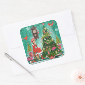 Arbre de Noël féminin | Autocollant (Enveloppe)
