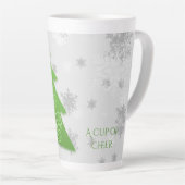 Arbre de Noël Festif Vert Latte Mug (Angle droit)