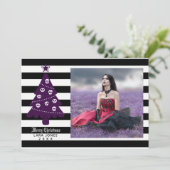 Arbre de Noël gothique avec Carte photo à rayures (Debout devant)