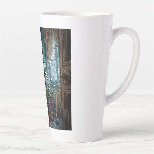 Arbre de Noël intérieur latte Mug (Droite)