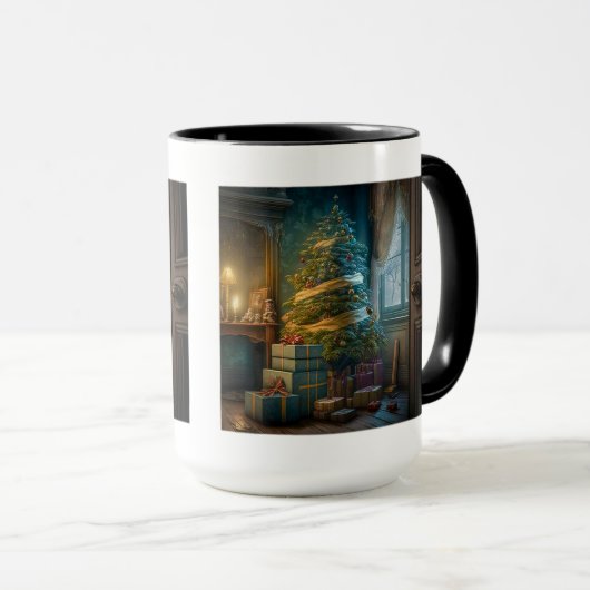 Arbre de Noël intérieur Mug Combo, 15 oz (Devant droit)
