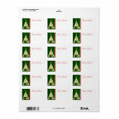 Arbre de Noël - Joyeuses fêtes Étiquettes du courr (Feuille entière)