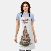 Arbre de Noël joyeux à l'aquarelle | Tablier de cu (Porté)