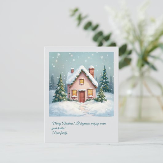 Arbre de Noël. Joyeux Noël! Carte pour les fêtes (Debout devant)