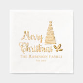 Arbre de Noël Joyeux Noël Nom de famille Date (Recto)