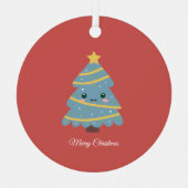 Arbre de Noël Kawaii Ornement métallique (Recto)