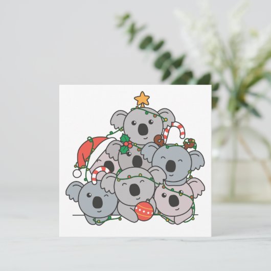 Arbre de Noël Koala Invitation de Noël Animaux Drô (Debout devant)