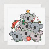 Arbre de Noël Koala Invitation de Noël d'animaux d (Devant / Derrière)