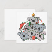 Arbre de Noël Koala Invitation de Noël Drôle d'Ani (Devant / Derrière)
