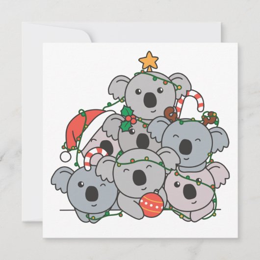 Arbre de Noël Koala Invitation de Noël Drôle d'Ani (Devant)