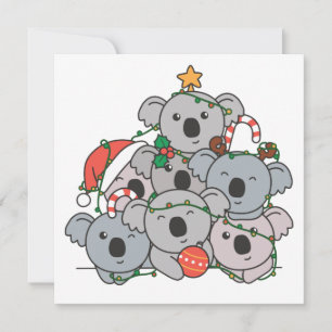 Arbre de Noël Koala Invitation de Noël Drôle d'Ani