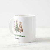 Arbre de Noël Léopard Luxe Mug Nom Personnalisé (Devant gauche)