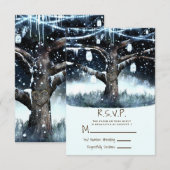 Arbre de Noël Lumières et Pots RSVP Réponse (Devant / Derrière)