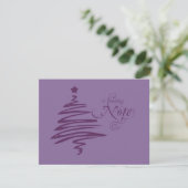 Arbre de Noël mauve Cartes de notes plats modernes (Debout devant)