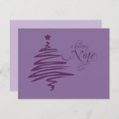 Arbre de Noël mauve Cartes de notes plats modernes (Devant / Derrière)