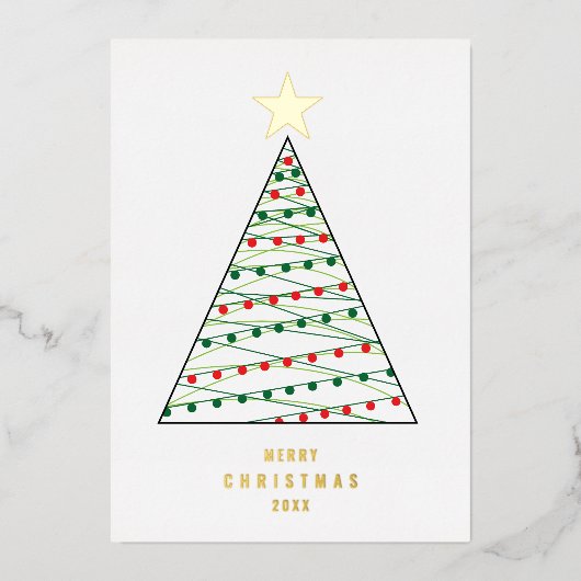 Arbre de Noël minimal Vacances photo simples (Recto)