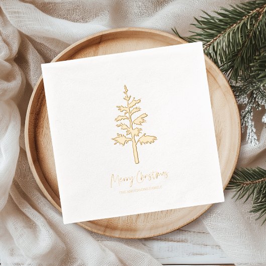 Arbre de Noël minimaliste en feuille d'or personna