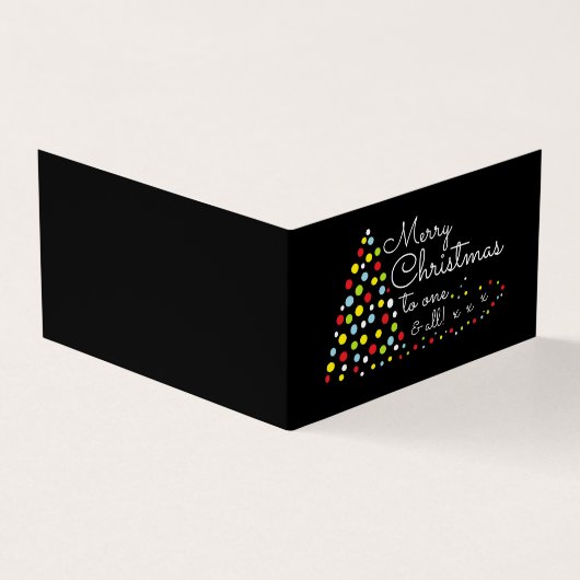 Arbre de Noël moderne, carte de Noël photo familia (Extérieur)