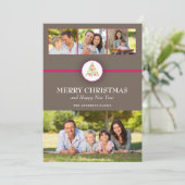 Arbre de Noël moderne Carte photo de vacances (Debout devant)