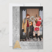 Arbre de Noël moderne Carte photo de vacances | Or (Devant)