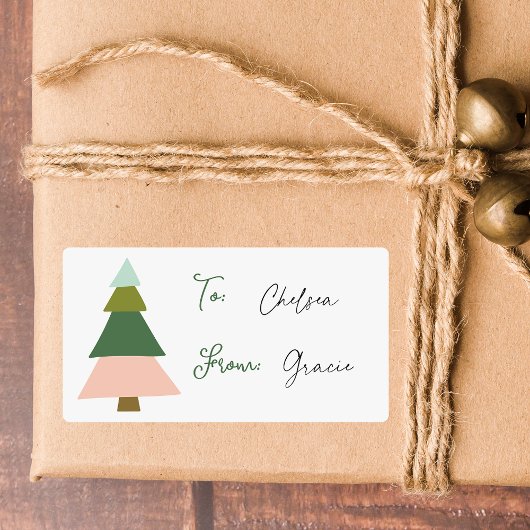 Arbre De Noël Moderne Coloré À Étiquette