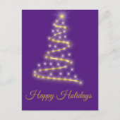 Arbre de Noël moderne en violet Carte postale de v (Devant)