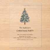 Arbre de Noël Moderne Invitation de Fête en Acryli (Recto)