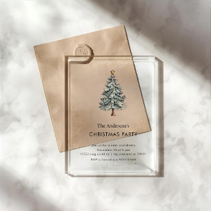 Arbre de Noël Moderne Invitation de Fête en Acryli