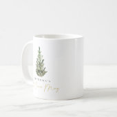 Arbre de Noël moderne personnalisé Chaud cacao Mug (Devant gauche)