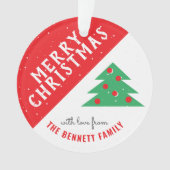 Arbre de Noël moderne rouge et vert Famille Vacanc (devant)