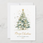 Arbre de Noël moderne Une photo Cartes de Noël (Devant)